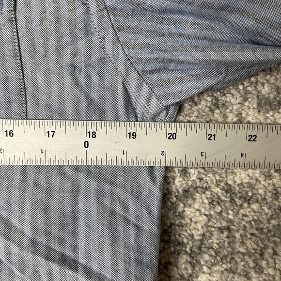 NSF Shirt Mens Small Blue Striped Button Down Long Sleeve 100% Cotton Casual - Picture 3 of 6